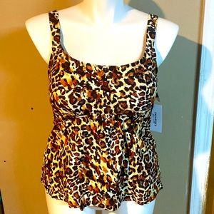 Leopard Tankini Top